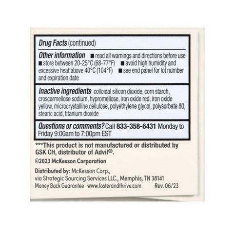 Foster And Thrive, Ibuprofen Coated Tablets, 50 Tabs Foster And Thrive