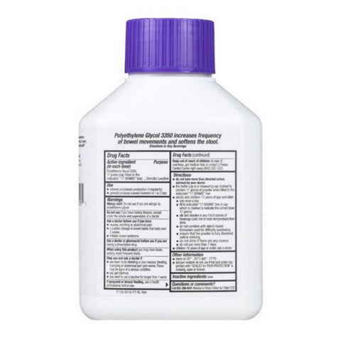 Foster And Thrive, Clearlax Polyethylene Glycol 3350 Powder For Solution Unflavored, 17.9 Oz Foster And Thrive