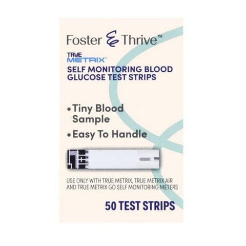 Foster And Thrive, True Metrix Self Monitoring Blood Glucose Test Strips, 50 Count