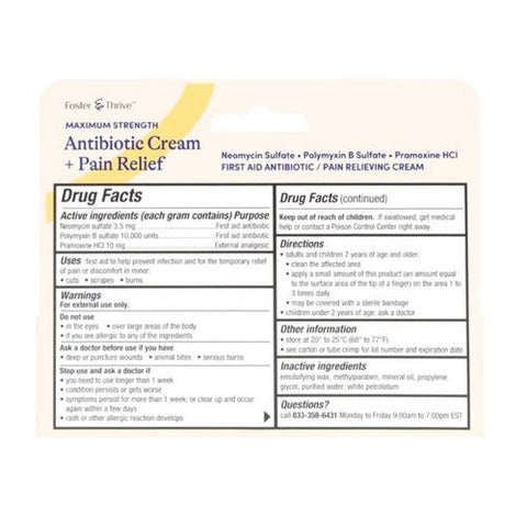 Foster And Thrive, Maximum Strength Antibiotic + Pain Relief, 0.5 Oz Foster And Thrive
