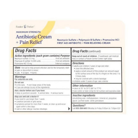 Foster And Thrive, Maximum Strength Antibiotic + Pain Relief, 0.5 Oz