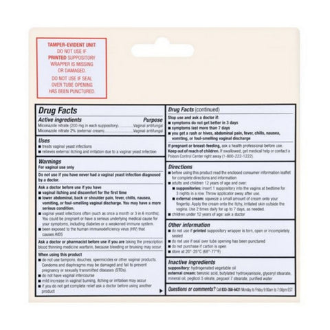 Foster And Thrive, Miconazole 3, 1 Count