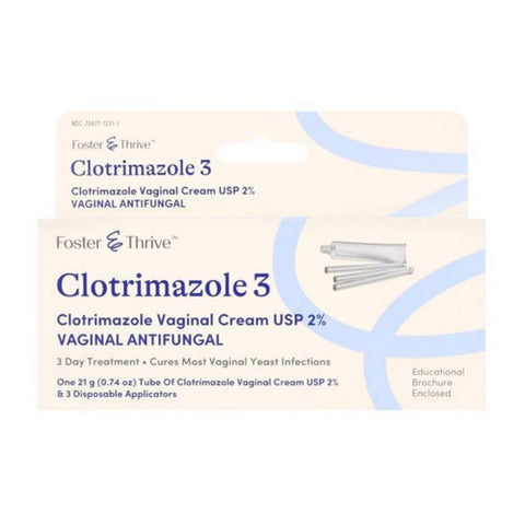 Foster And Thrive, Clotrimazole 3 Vaginal Cream USP 2%, 0.74 Oz