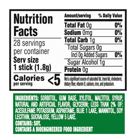 Trident, Trident Spearmint Sugar Free Gum, 28 Count (Case Of 6)