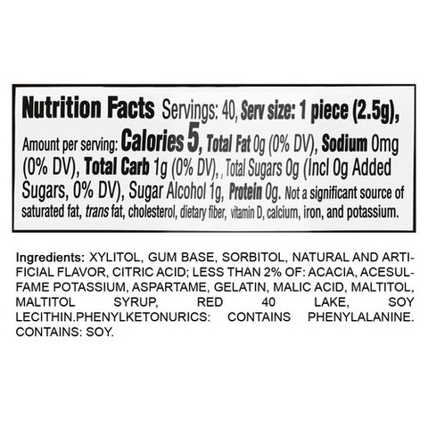 Trident, Trident Vibes Sour Patch Redberry Gummy Candy, 40 Count (Case Of 6)