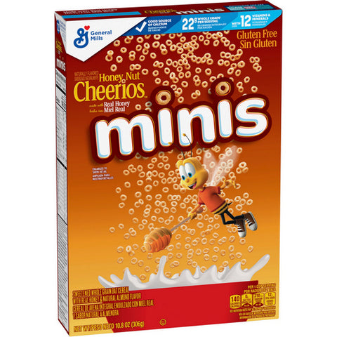 Cheerios, Honey Nut Cheerios Minis Breakfast Cereal, 10.8 Oz (Case Of 12)
