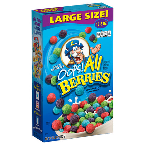 Quaker, Oops All Large Berries Sweetened Corn And Oat Cereal, 13.8 Oz (Case Of 12)