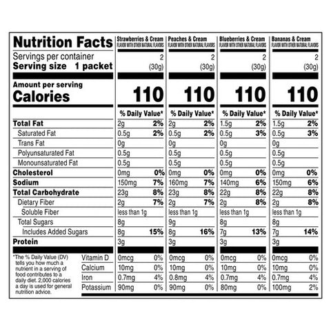 Quaker, Quaker Fruit And Cream Instant Oatmeal, 8.4 Oz (Case Of 12)