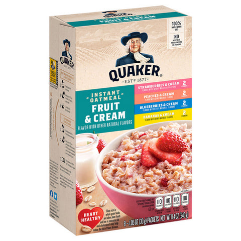 Quaker, Quaker Fruit And Cream Instant Oatmeal, 8.4 Oz (Case Of 12)