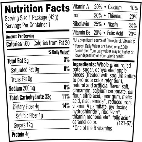 Quaker, Quaker Instant Oatmeal Cup Apple Cinnamon, 1.51 Oz (Case Of 12)