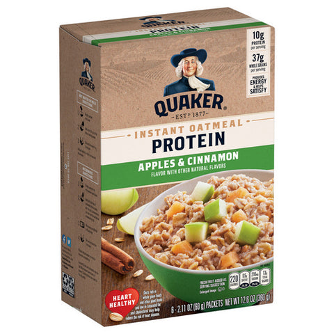 Quaker, Protein Instant Oatmeal Apples And Cinnamon, 12.6 Oz (Case Of 6)