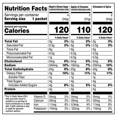 Quaker, Lower Sugar Variety Pack Oatmeal, 9.3 Oz (Case Of 12)