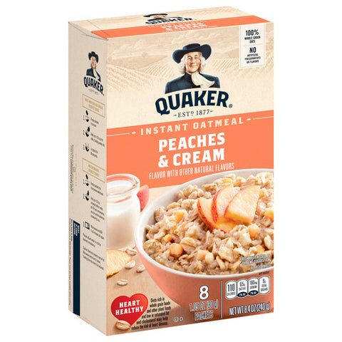 Quaker, Quaker Instant Oats Peaches And Cream, 8.4 Oz (Case Of 12)
