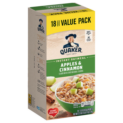 Quaker, Quaker Instant Oatmeal Apple And Cinnamon, 27.3 Oz (Case Of 8)