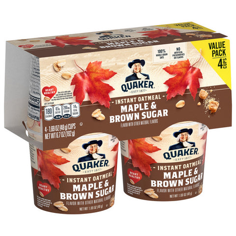 Quaker, Maple And Brown Sugar Flavor Instant Oatmeal, 6.7 Oz (Case Of 6)
