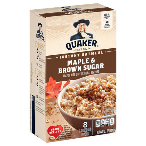 Quaker, Instant Oatmeal Maple Brown Sugar, 12.1 Oz (Case Of 12)