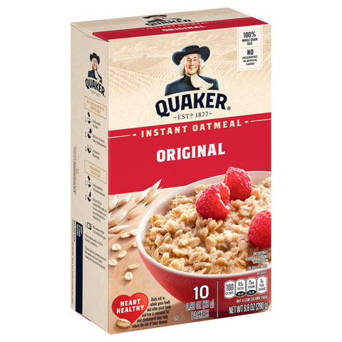 Quaker, Quaker Instant Oatmeal Original, 9.8 Oz (Case Of 12)