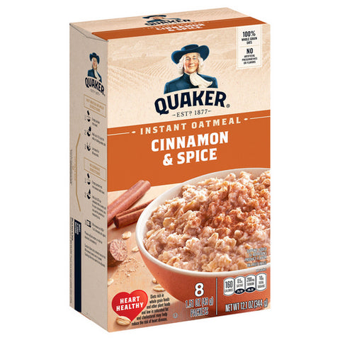 Quaker, Instant Oatmeal Cinnamon And Spice, 12.1 Oz (Case Of 12)