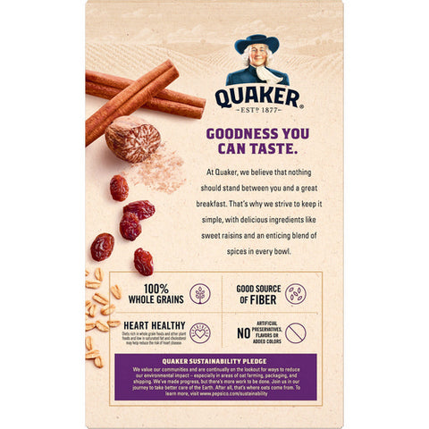 Quaker, Oats Quaker Instant Raisins And Spice, 12.1 Oz (Case Of 12)