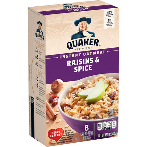 Quaker, Oats Quaker Instant Raisins And Spice, 12.1 Oz (Case Of 12)