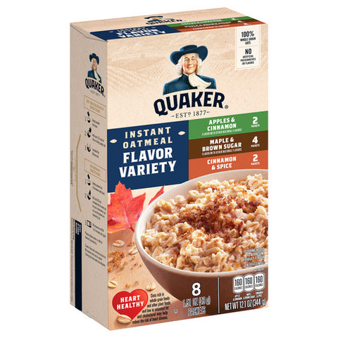 Quaker, Quaker Instant Oats Variety, 12.1 Oz (Case Of 12)