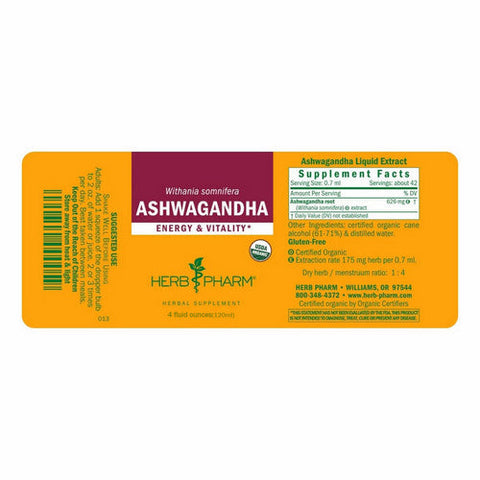 Herb Pharm, Ashwagandha, 4 Oz Herb Pharm