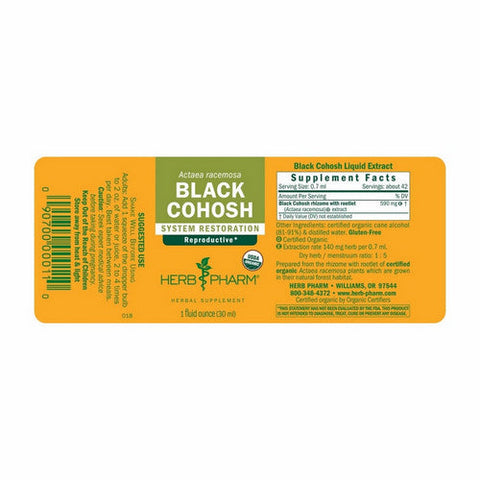 Herb Pharm, Black Cohosh, 4 Oz Herb Pharm