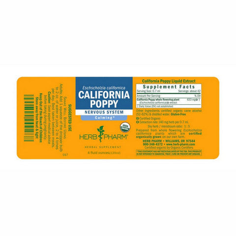 Herb Pharm, California Poppy, 4 Oz Herb Pharm