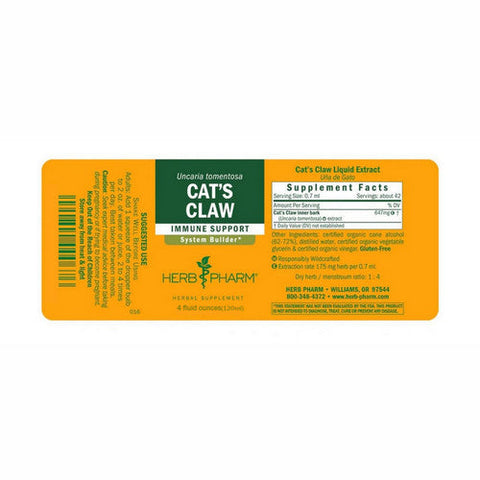 Herb Pharm, Cat's Claw Extract, 4 Oz Herb Pharm