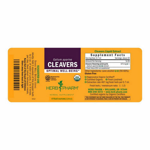 Herb Pharm, Cleavers, 4 Oz Herb Pharm