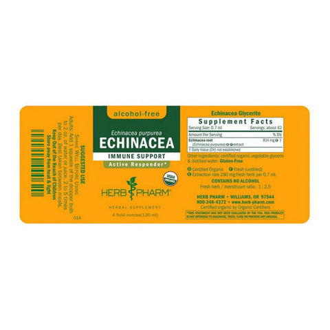 Herb Pharm, Echinacea Glycerite, 4 Oz Herb Pharm