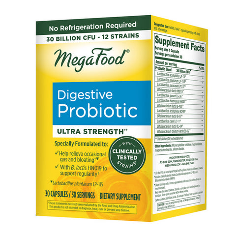 MegaFood, Digestive Probiotic Ultra Strength, 30 Capsules