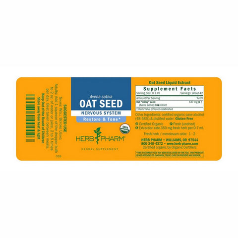 Herb Pharm, Oat Seed, 4 Oz
