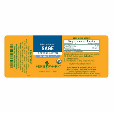 Herb Pharm, Sage Extract, 4 Oz