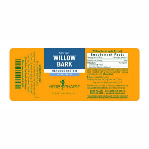 Herb Pharm, Willow Bark Extract, 4 Oz Herb Pharm