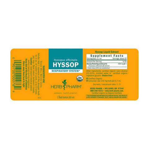 Herb Pharm, Hyssop Extract, 1 Oz Herb Pharm
