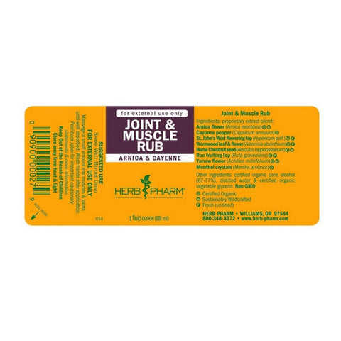 Herb Pharm, Joint & Muscle Rub, 1 Oz Herb Pharm