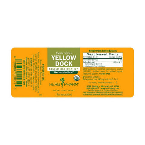 Herb Pharm, Yellow Dock Extract, 1 Oz Herb Pharm