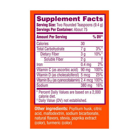Metamucil, Fiber + Vitamins C D & B12 Sparkling Powder Citrus, 24.9 Oz Metamucil