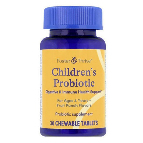 Foster And Thrive, Children's Probiotic Chewable Tablets Fruit Punch, 30 Count
