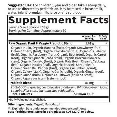 Garden of Life, Organic Raw Probiotics Kids Cooler Powder, 3.57 Oz