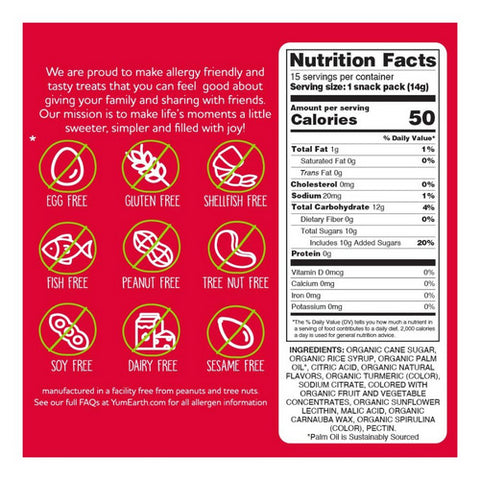 YumEarth, YumEarth Giggles Chewy Candy Bites, 15 Count