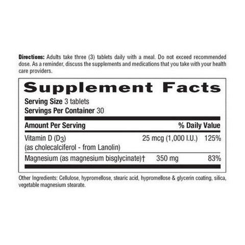Country Life, Dual Action Magnesium Glycinate, 90 Tablets Country Life