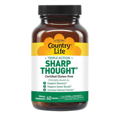 Country Life, Triple Action Sharp Thought, 60 Capsules Country Life