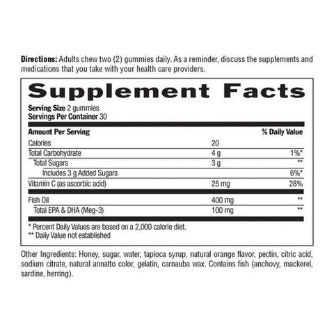 Country Life, Omega 3 Honey Gummies, 60 Gummies Country Life