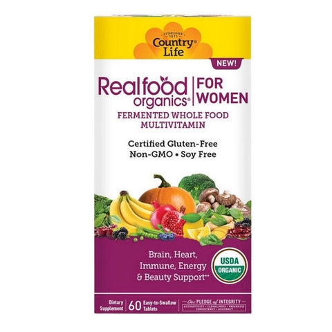 Country Life, Organic Real Food Multivitamin For Women, 60 Tablets