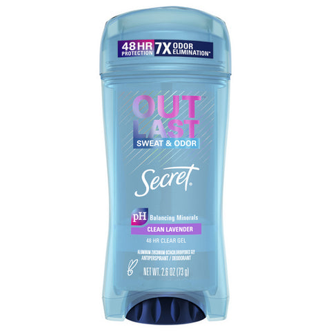 Secret, Outlast Clear Gel Antiperspirant Deodorant For Women Clean Lavender, 2.6 Oz (Case Of 6)