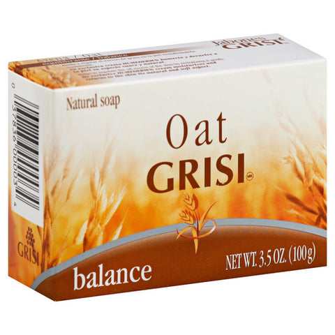 Grisi, Oat Soap Cleansing Balancing With Natural Oat Anti Acne Exfoliating Bar, 3.5 Oz
