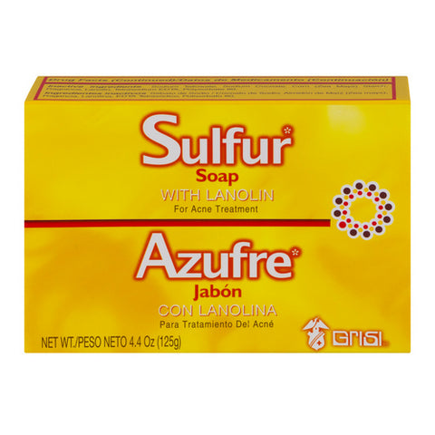 Grisi, Sulfur Soap With Lanolin For Acne Treatment, 4.4 Oz