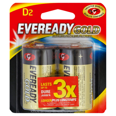 Eveready, Gold Alkaline Batteries Size D, 2 Count (Case Of 12)